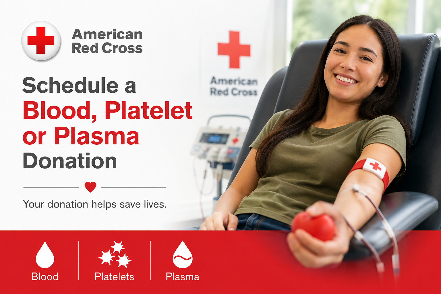 Schedule a Blood, Platelet or Plasma Donation with the American Red Cross